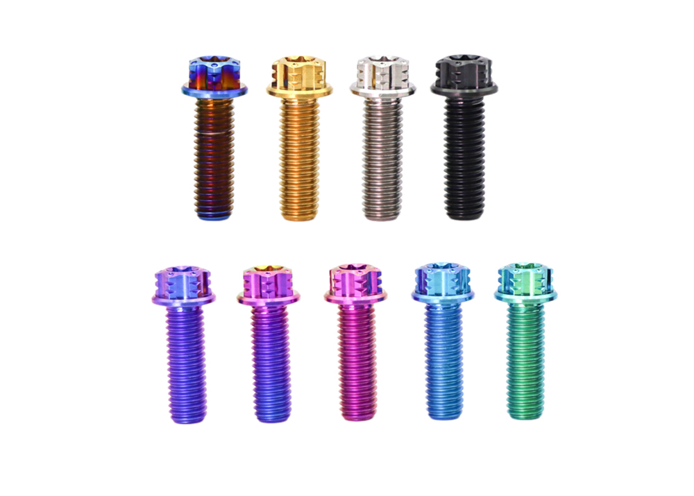 Colorful Titanium Flange Head Bolts Motorcycle Brake Titanium Bolts