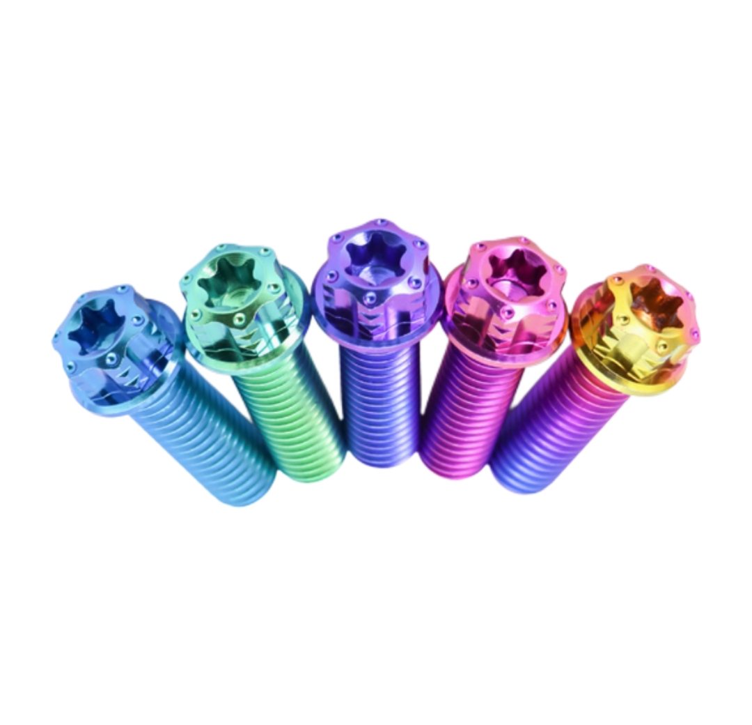 Colorful Titanium Flange Head Bolts Motorcycle Brake Titanium Bolts