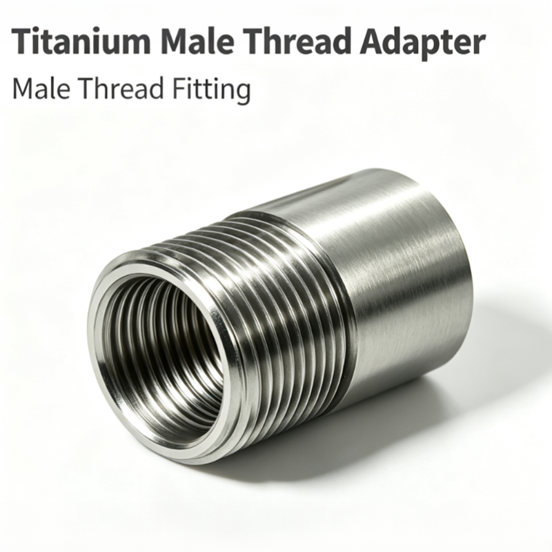 M20×1.5 L=45mm, ASTM B363 Gr2 Gr5 Titanium Male Thread Adapter, Metric External Threaded Pipe Fitting, Anti-Corrosion Thread Connector for Acid Alkali Chemical