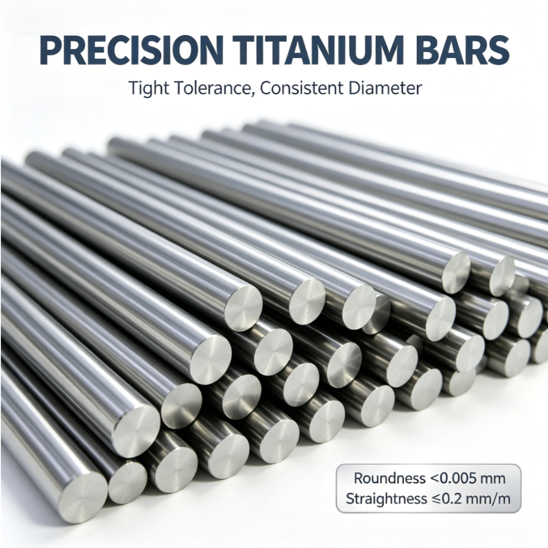 IT7 High Precision Tolerance Titanium Round Bar, AMS4928 ASTM B348 Grade5 Ti-6Al-4V, High Tensile Wear Resistant Titanium Rod for Precision CNC Machining