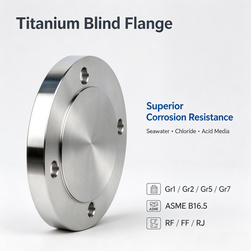 DN15 1/2" Gr2 Titanium Blind Flange ASME B16.5, Factory Direct Anti-Corrosion Blind Flange for Chemical Pipeline