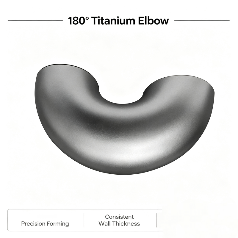ASTM B363 Pure Titanium 180° Return Bend TA1 Seamless Buttweld Fitting for Chlorine-containing Chemical Pipeline