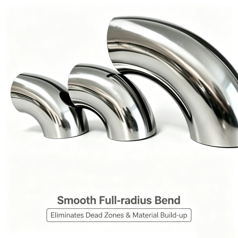 Custom Sanitary Titanium 90 Degree Pipe Bend Gr1 Non-toxic Smooth Inner Surface for Beverage Production