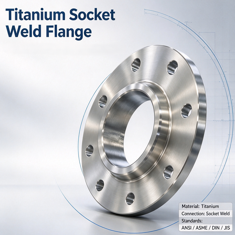 Titanium Socket Weld Flange Gr2 Gr5 Class150-2500 / PN10-PN160 Corrosion Resistant For Oil Gas Chemical Marine
