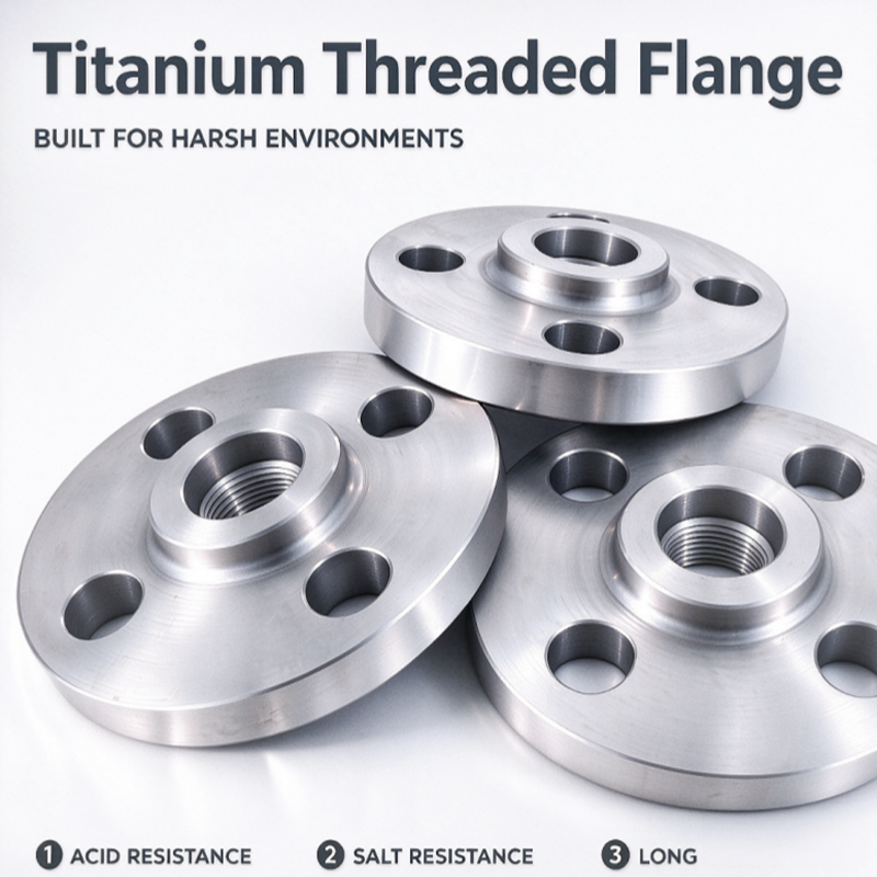 Titanium Threaded Flange, Gr5 Ti-6Al-4V High Strength Lightweight, For Offshore Oil & Gas Instrument Line, Accept Custom NPT/BSP Thread