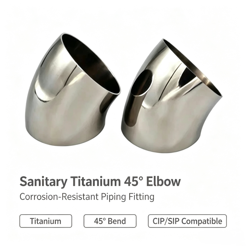 Gr2 Titanium 45 Degree Buttweld Elbow ASTM B363 ASME B16.9 Corrosion Resistant for Chemical Marine Pipeline