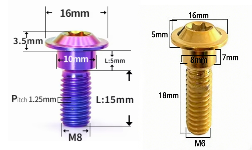 钛台阶螺丝尺寸