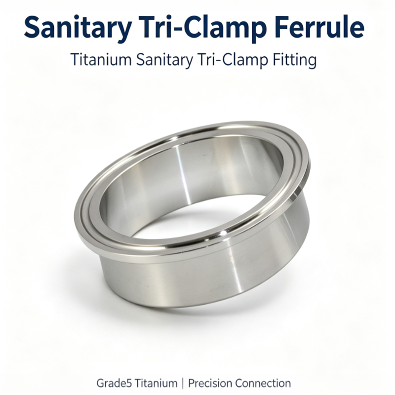 K50.5, Φ321.5/2.0/3.021.5mm Titanium Pipe Fitting Sanitary Tri-Clamp Ferrule, Hygienic Tri-Clover Quick Clamp Fitting for Food Beverage Sanitary Pipeline Syste