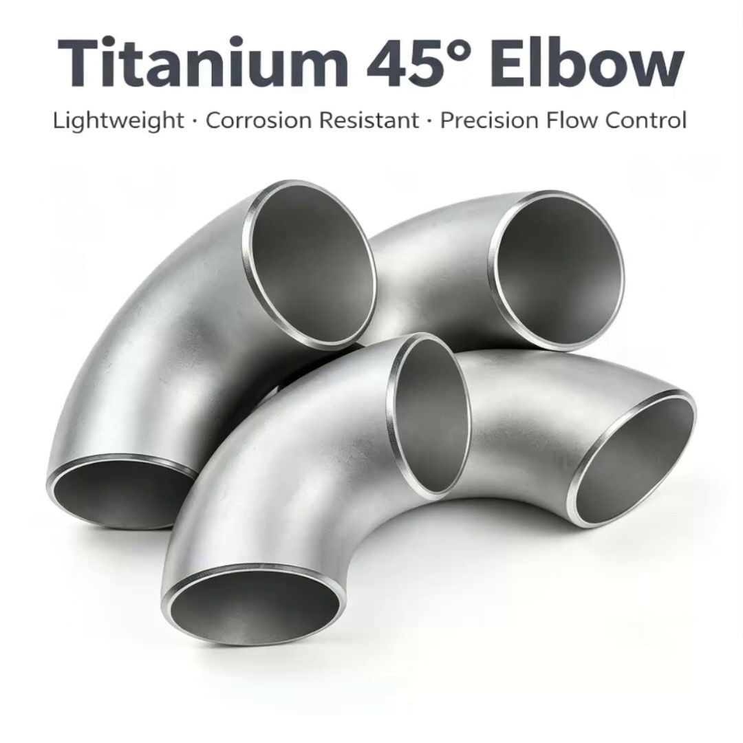 Pure Titanium 45° Tri-clamp Sanitary Pipe Bend NPS 1/2"–4", DN15–DN100, SCH10S Hygienic Non-contamination Pharma Production Line Fitting
