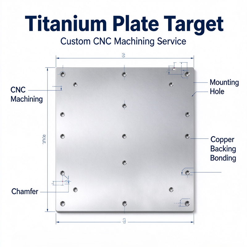 High Purity Titanium Plate Sputtering Target Gr2 ASTM B381 Uniform Grain For Semiconductor PVD Coating Custom Size Manufacturer