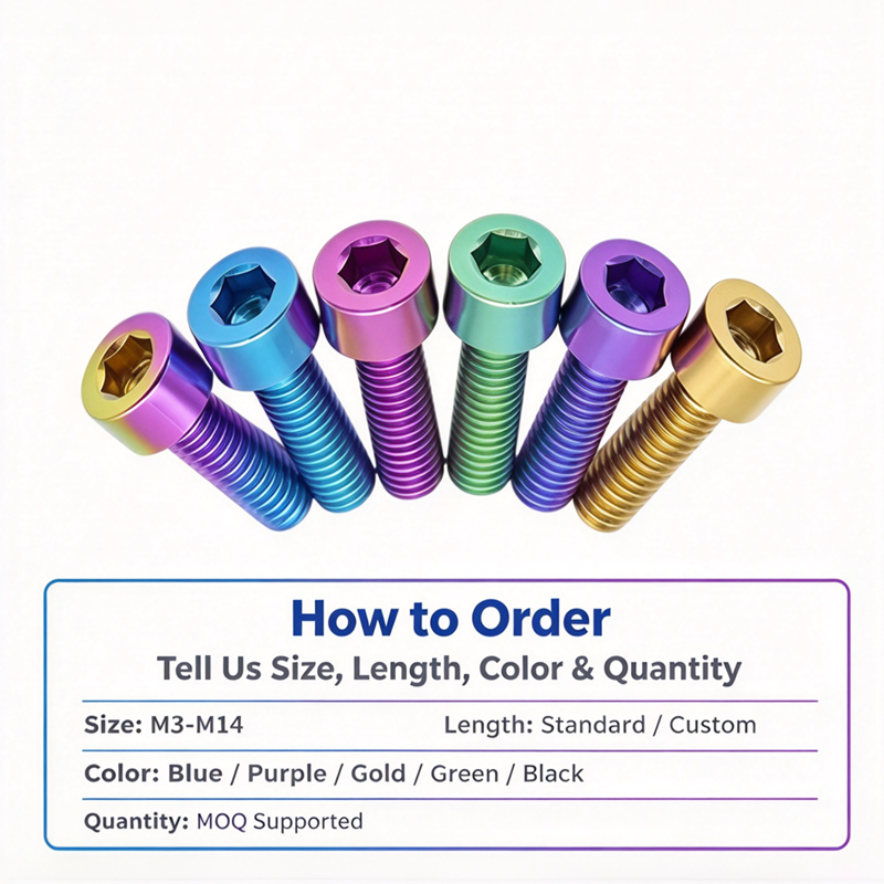 Gr5 Titanium Socket Cap Bolt DIN912 High Strength Lightweight Corrosion Resistant for Motorcycle Bicycle Aerospace