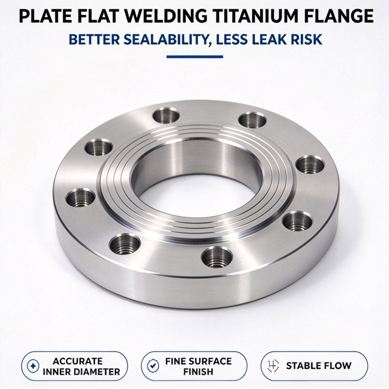 Plate Flat Welding Titanium Flanges, Gr2 ASTM B381 Corrosion Resistant, For Low Pressure Chemical Pipeline, Factory Direct Wholesale Supplier