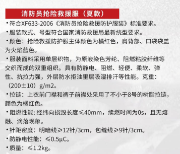 消防员抢险救援服（夏款）