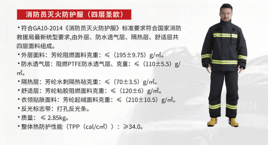 消防员灭火防护服（四层圣欧）