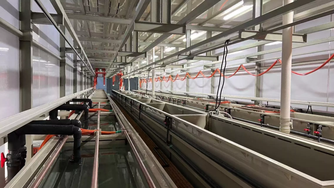Fully automatic chemical nickel production line