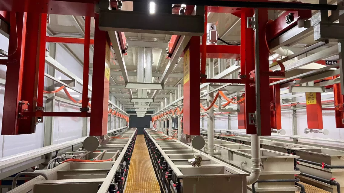 Fully automatic chemical nickel production line
