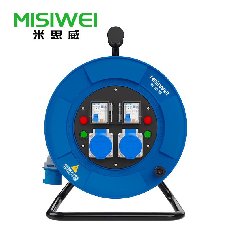 米思威 250V工业双插座双漏电电缆盘F6A07