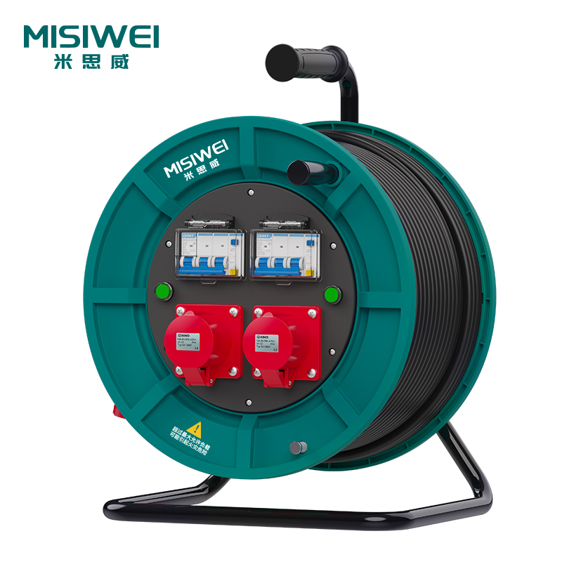 米思威 400V工业双插座双漏电电缆盘M6E25