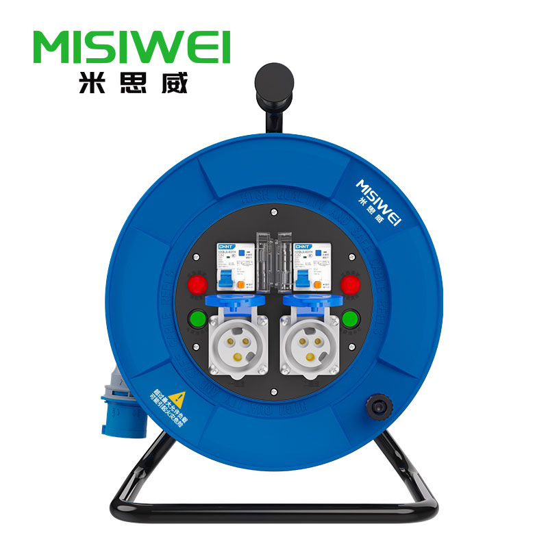 米思威 250V工业双插座双漏电电缆盘F6A07