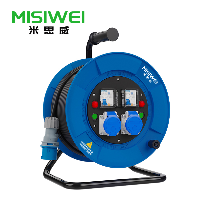 米思威 250V工业双插座双漏电电缆盘F6A07