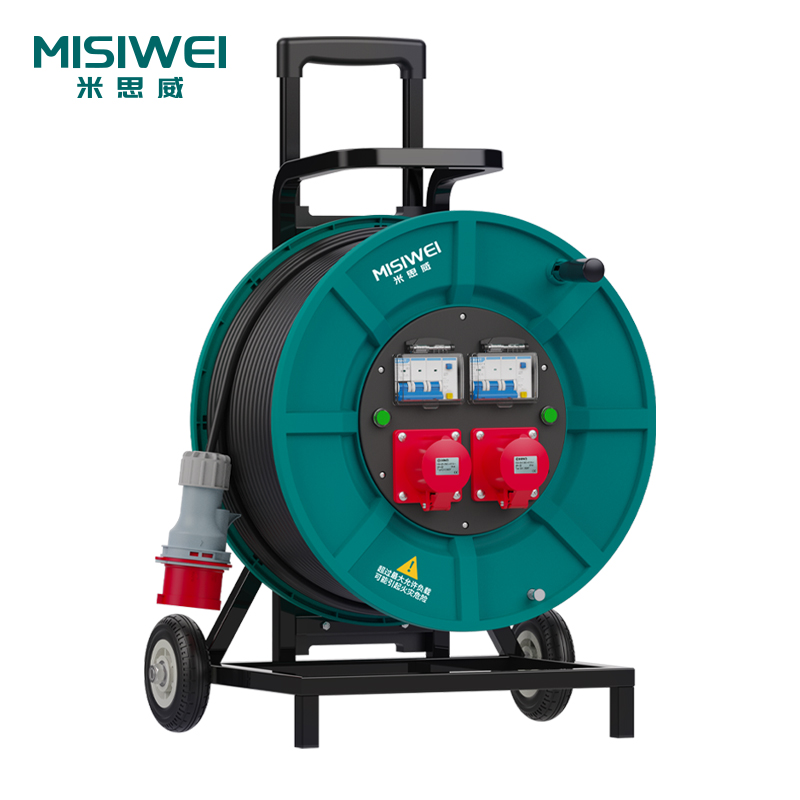 米思威 400V工业双插座双漏电电缆盘M8F25