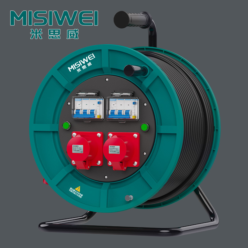 米思威 400V工业双插座双漏电电缆盘M6E25