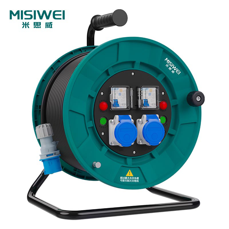 米思威 250V工业双插座双漏电电缆盘M6C07