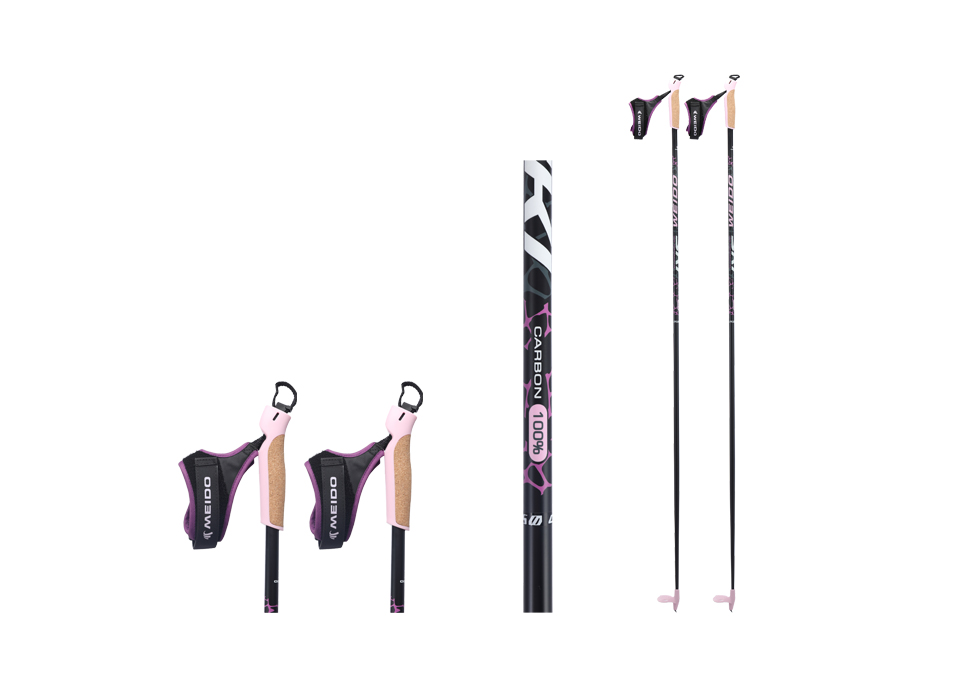 越野雪杖 100%碳