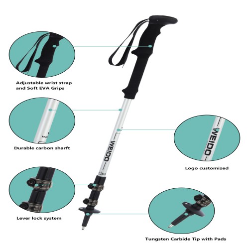 登山杖外锁50%碳3K方格布