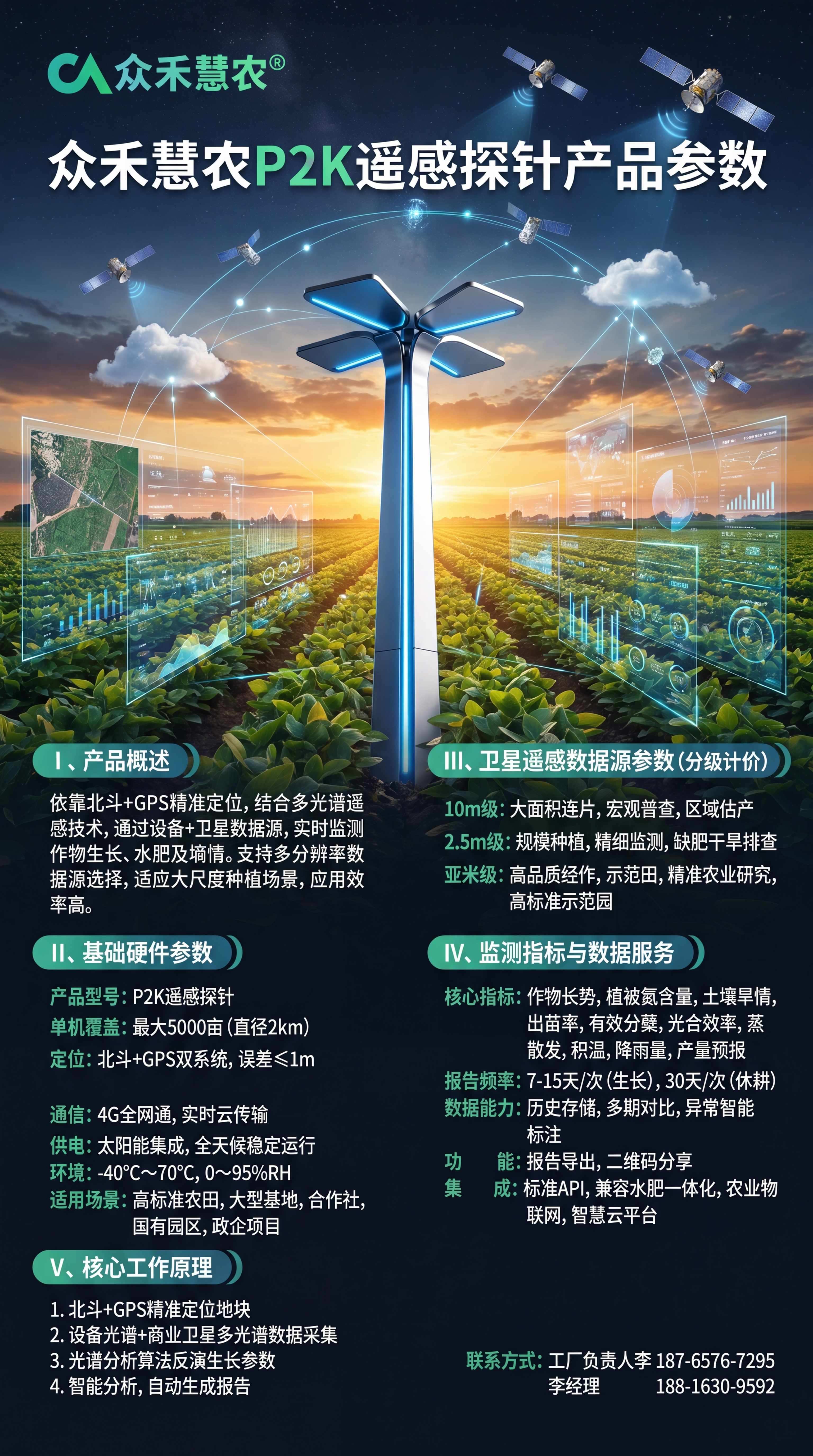 农遥Pro-300大地遥感探针系统 空天地一体化精准农情监测设备