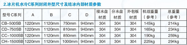 Ice flake machine water-cooled closed C series 500kg-1200kg