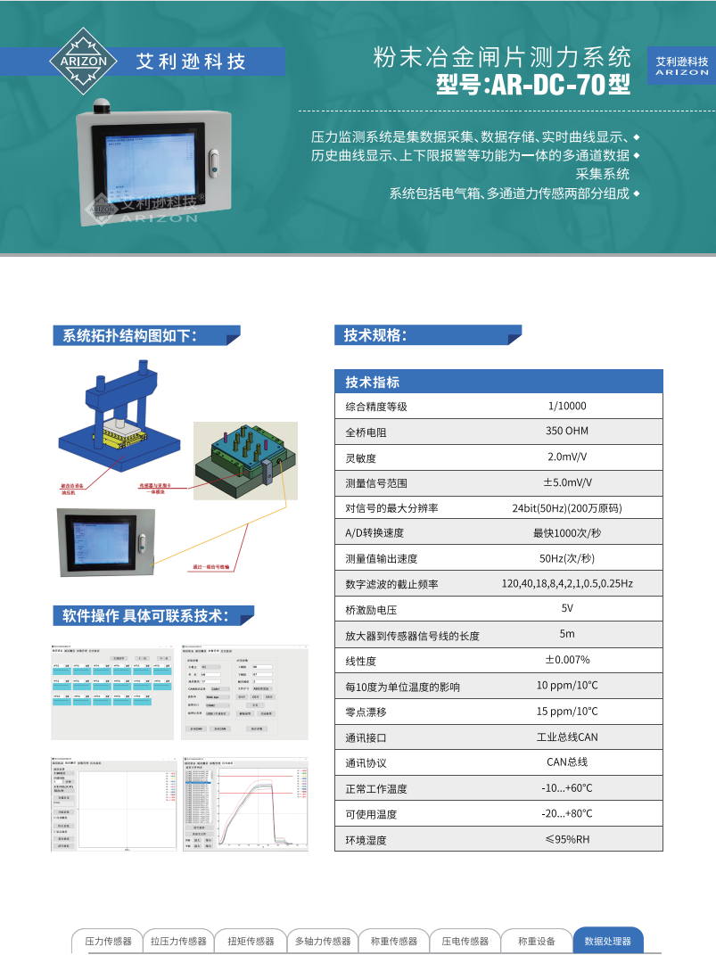 粉末冶金闸片测力系统AR-DC-70