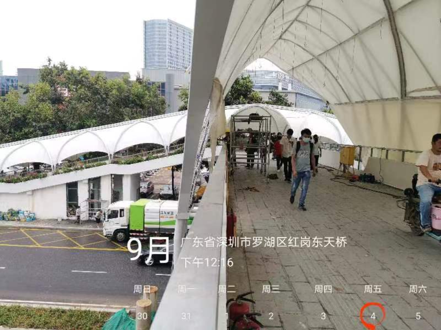 红岗天桥PTFE膜结构