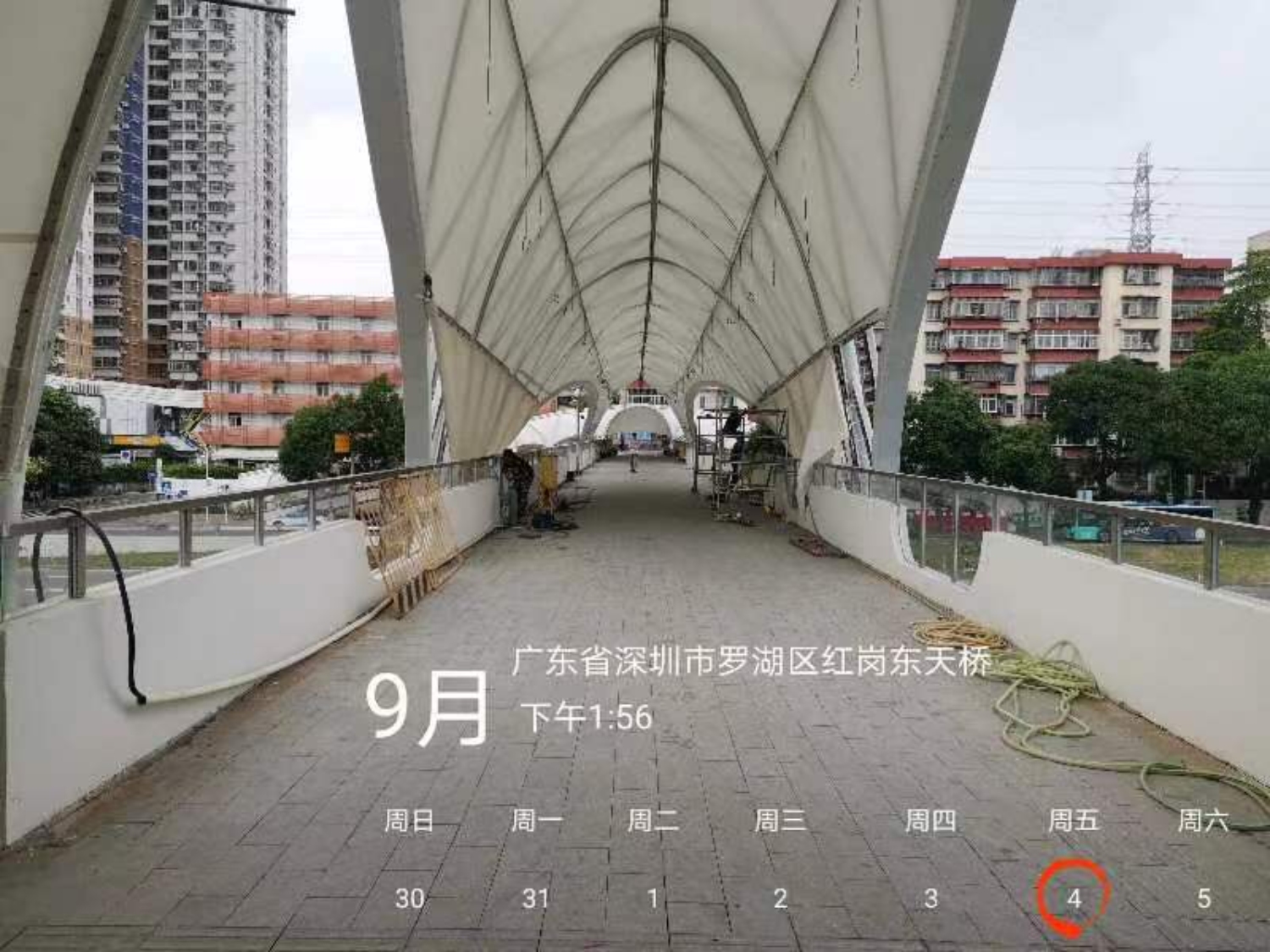 红岗天桥PTFE膜结构