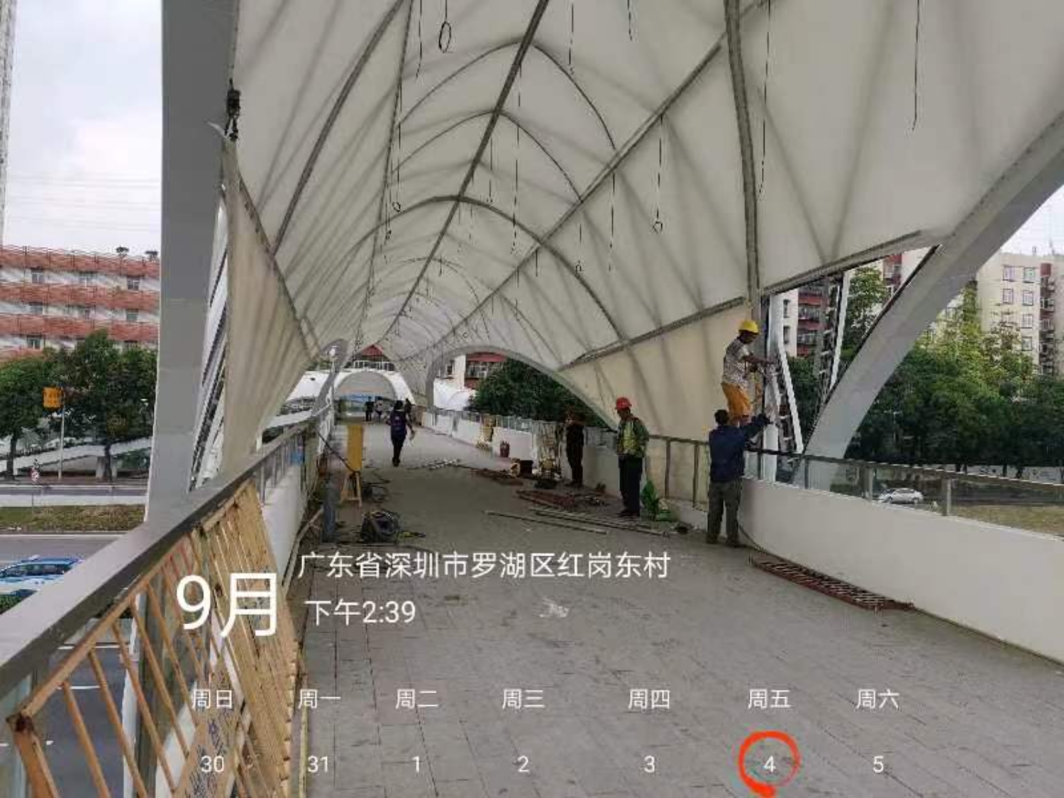 红岗天桥PTFE膜结构