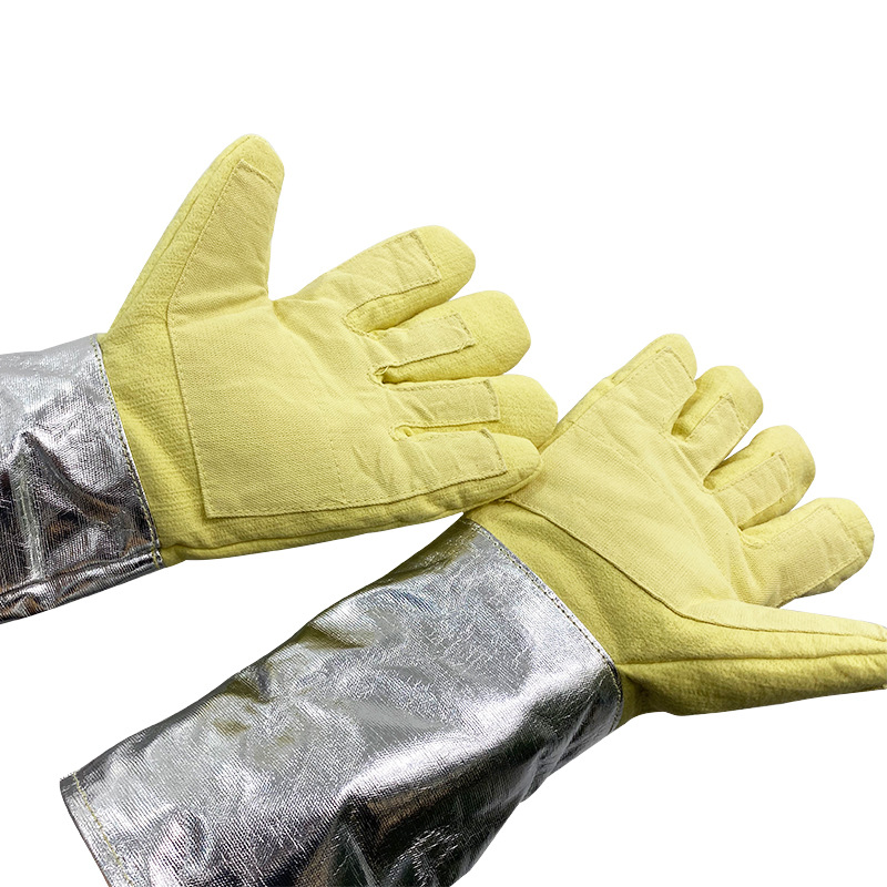 GL2-108 500℃ aramid densely woven aluminum foil gloves