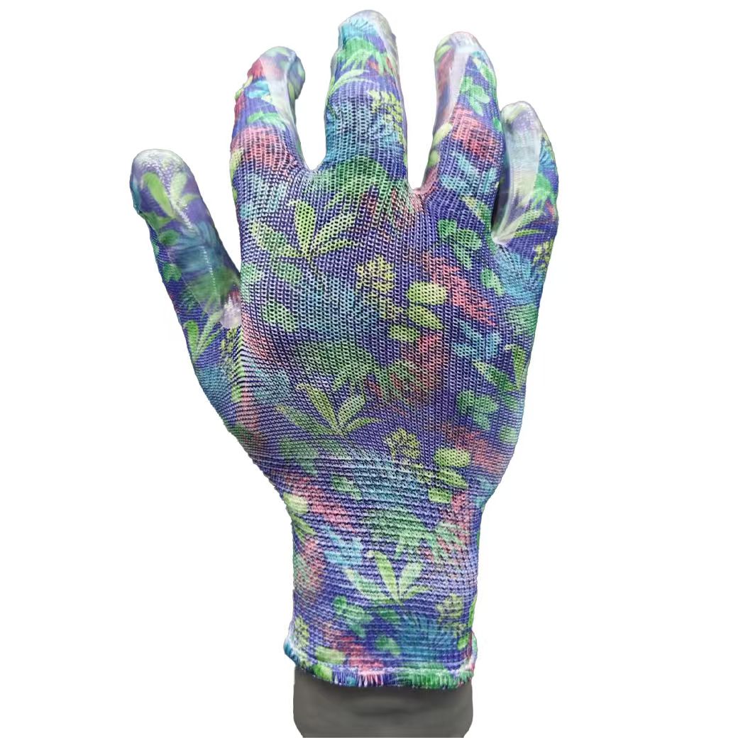G13-NTGC001M Nitrile Coated Garden Gloves Assorted Colors Series