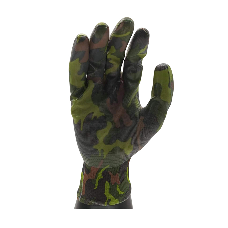 G13-NTGC007 Camouflage Pattern Nitrile Coated Garden Gloves
