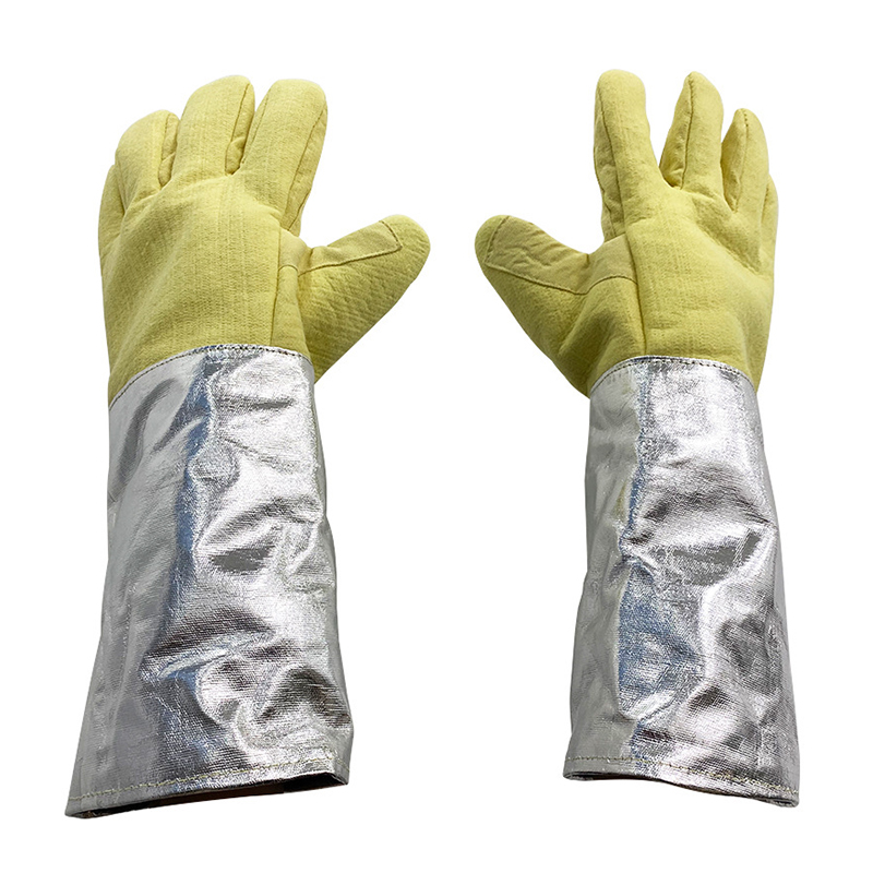 GL2-108 500℃ aramid densely woven aluminum foil gloves