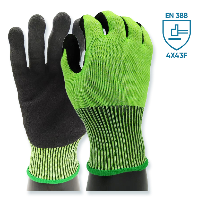 G13-NTC014  Steelflex Green Cut Resistant Level F Gloves