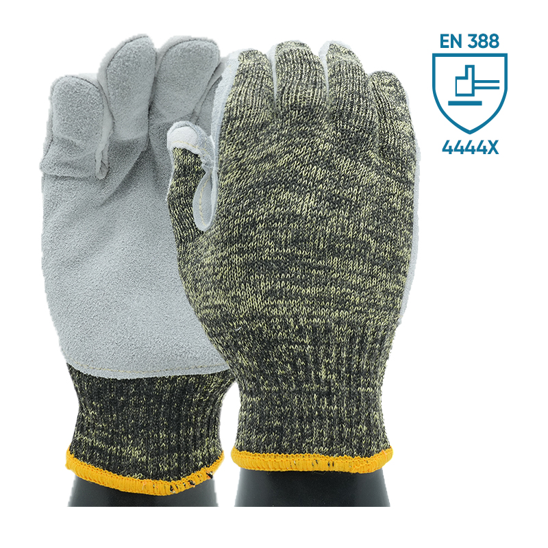 GL12-LP200  Camouflage aramid leather palm gloves