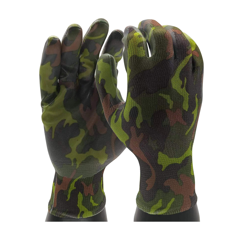 G13-NTGC007 Camouflage Pattern Nitrile Coated Garden Gloves