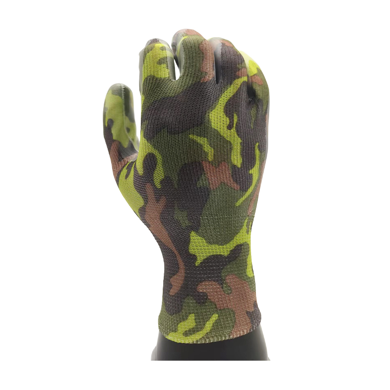 G13-NTGC007 Camouflage Pattern Nitrile Coated Garden Gloves