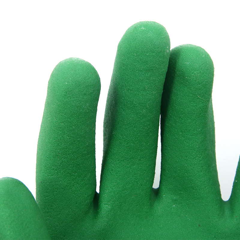GL13-PV600 Comfortable Non-slip Green Dipped Gloves