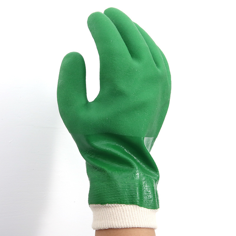 GL13-PV600 Comfortable Non-slip Green Dipped Gloves
