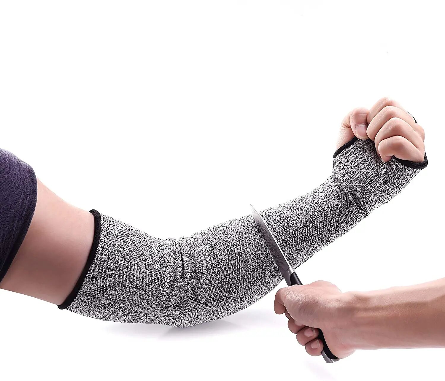 GL1-220FA 45cm Heather Gray Cut-Resistant Arm Guard (With Thumb Hole)