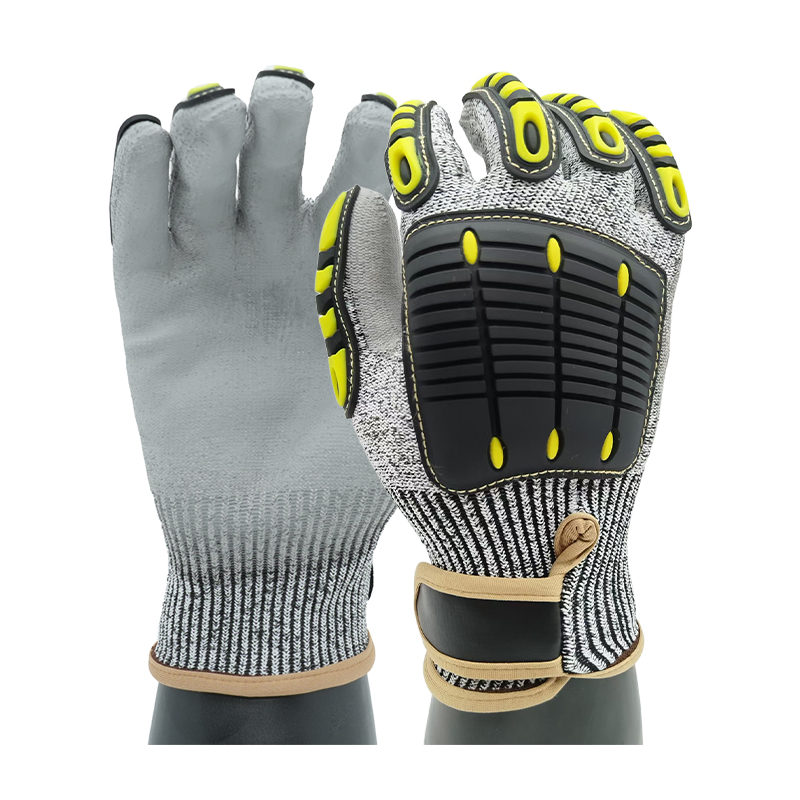 P5406  Light-duty PU mechanical anti-collision gloves (Velcro)