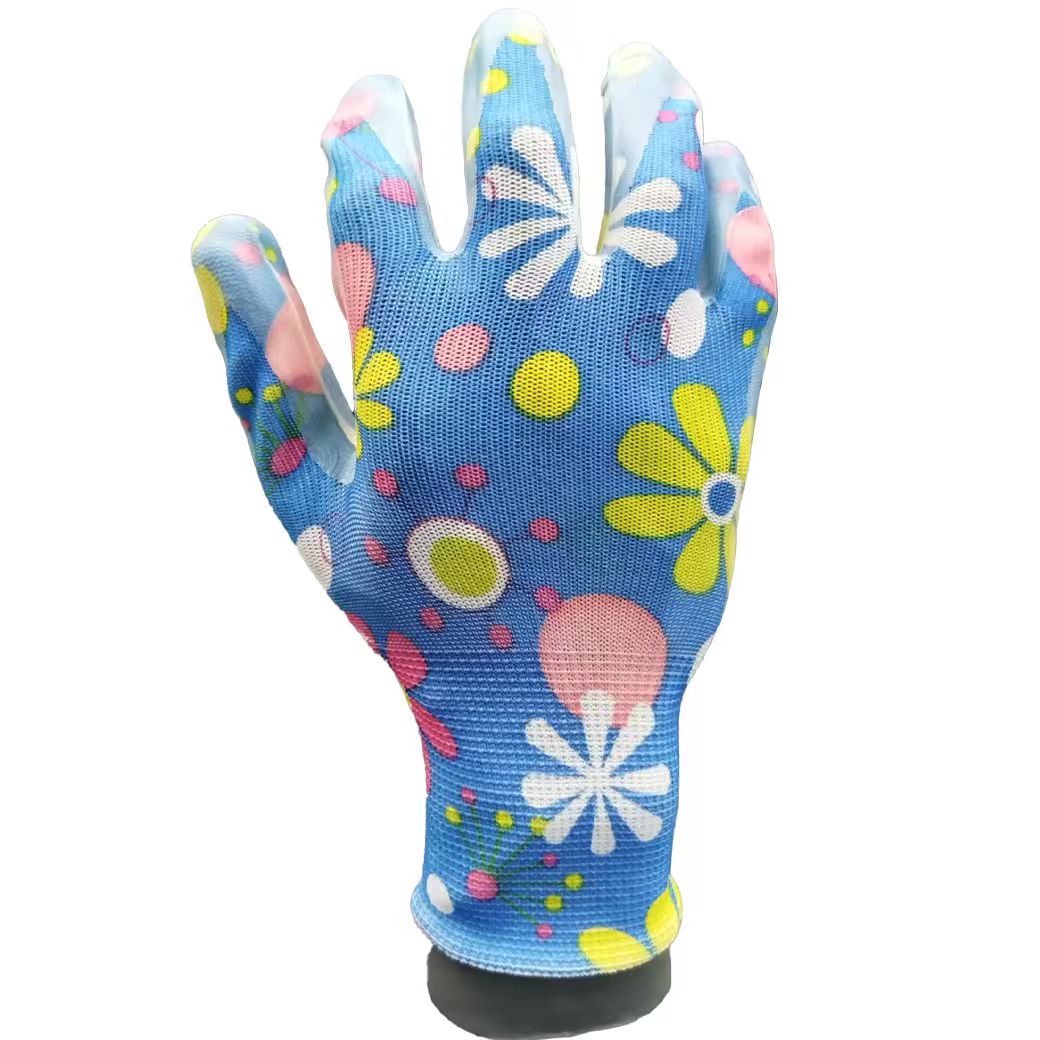 G13-NTGC001M Nitrile Coated Garden Gloves Assorted Colors Series