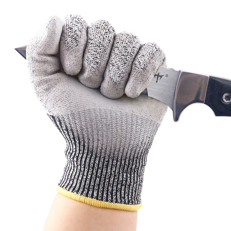 GL13-P203  Level 5 cut resistant PU gloves