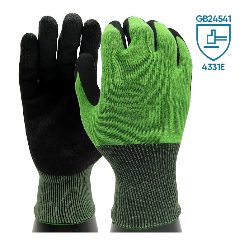 G18-NTC002 Bright green flame retardant and cut resistant gloves